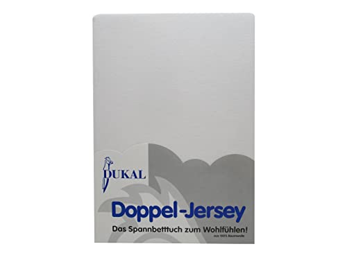 Dukal | Spannbettlaken | 180x200 – 200x200 cm | aus hochwertigem DOPPEL-Jersey | 100% Baumwolle | Farbe: Weiss von Dukal