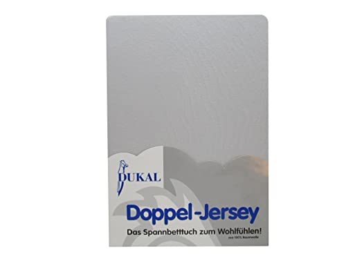 Dukal | Spannbettlaken | 180x200 – 200x200 cm | aus hochwertigem DOPPEL-Jersey | 100% Baumwolle | Farbe: grau von Dukal