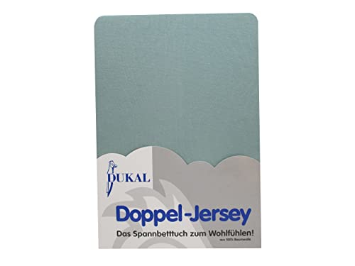 Dukal | Spannbettlaken | 80 x 200 cm | aus hochwertigem DOPPEL-Jersey | 100% Baumwolle | Farbe: Jade von Dukal