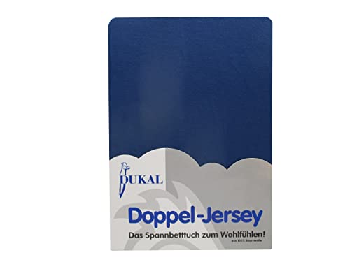 Dukal | Spannbettlaken | 90x200 – 100x200 cm | aus hochwertigem DOPPEL-Jersey | 100% Baumwolle | Farbe: Marine von Dukal