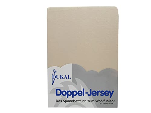 Dukal | Spannbettlaken | 90x200 – 100x200 cm | aus hochwertigem DOPPEL-Jersey | 100% Baumwolle | Farbe: Natur von Dukal