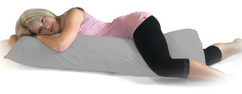Dukal | Bezug für Seitenschläferkissen | 35x160-40x160 cm | aus hochwertigem DOPPEL-Jersey | 100% Baumwolle | Farbe: grau von Dukal