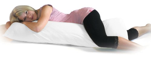 Dukal | Bezug für Seitenschläferkissen | 40 x 200 cm | aus hochwertigem DOPPEL-Jersey | 100% Baumwolle | Farbe: weiss von Dukal