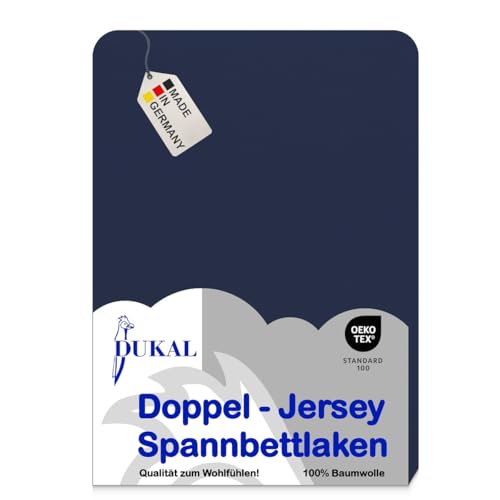 Dukal | Boxspring Spannbettlaken | max. Höhe 35 cm | 140 x 200 cm | aus hochwertigem DOPPEL-Jersey | 100% Baumwolle | Farbe: marine Dukal | Boxspring Spannbettlaken | max. Höhe 35 cm | 140 x 200 cm | aus hochwertigem DOPPEL-Jersey | 100% Baumwolle | Farbe: marine von Dukal