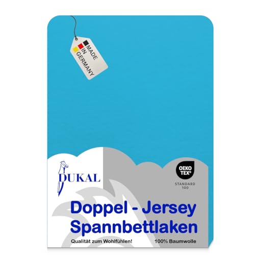 Dukal | Boxspring Spannbettlaken | max. Höhe 35 cm | 140 x 200 cm | aus hochwertigem DOPPEL-Jersey | 100% Baumwolle | Farbe: ocean-blau Dukal | Boxspring Spannbettlaken | max. Höhe 35 cm | 140 x 200 cm | aus hochwertigem DOPPEL-Jersey | 100% Baumwolle | Farbe: ocean-blau von Dukal