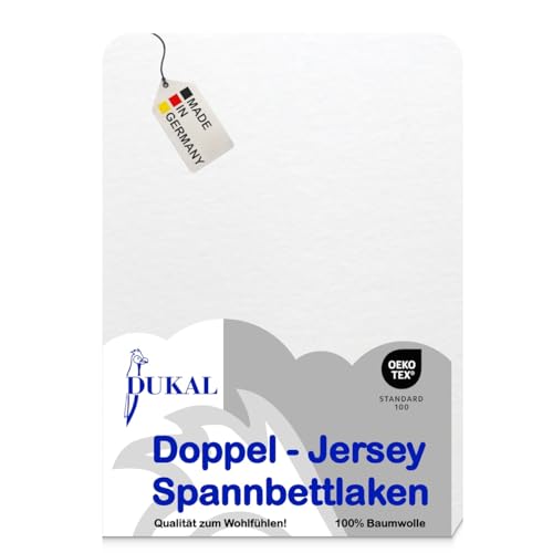 Dukal | Boxspring Spannbettlaken | max. Höhe 35 cm | 140 x 200 cm | aus hochwertigem DOPPEL-Jersey | 100% Baumwolle | Farbe: weiss Dukal | Boxspring Spannbettlaken | max. Höhe 35 cm | 140 x 200 cm | aus hochwertigem DOPPEL-Jersey | 100% Baumwolle | Farbe: weiss von Dukal