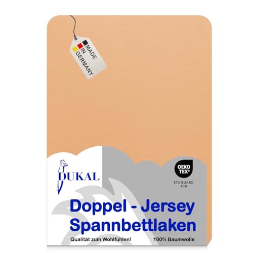 Dukal | Boxspring Spannbettlaken | max. Höhe 35 cm | 140 x 200 cm | aus hochwertigem DOPPEL-Jersey | 100% Baumwolle | Farbe: apricot Dukal | Boxspring Spannbettlaken | max. Höhe 35 cm | 140 x 200 cm | aus hochwertigem DOPPEL-Jersey | 100% Baumwolle | Farbe: apricot von Dukal