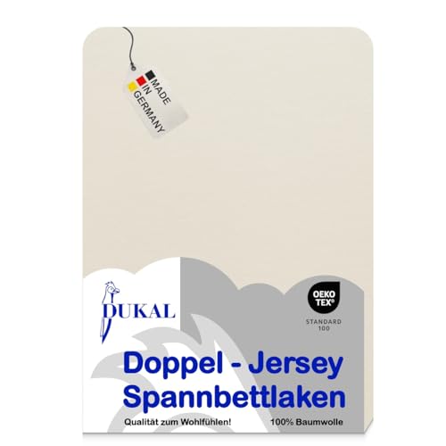 Dukal | Boxspring Spannbettlaken | max. Höhe 35 cm | 140 x 220 cm | aus hochwertigem DOPPEL-Jersey | 100% Baumwolle | Farbe: Natur Dukal | Boxspring Spannbettlaken | max. Höhe 35 cm | 140 x 220 cm | aus hochwertigem DOPPEL-Jersey | 100% Baumwolle | Farbe: Natur von Dukal