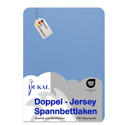 Dukal | Boxspring Spannbettlaken | max. Höhe 35 cm | 160 x 200 cm | aus hochwertigem DOPPEL-Jersey | 100% Baumwolle | Farbe: blau Dukal | Boxspring Spannbettlaken | max. Höhe 35 cm | 160 x 200 cm | aus hochwertigem DOPPEL-Jersey | 100% Baumwolle | Farbe: blau von Dukal