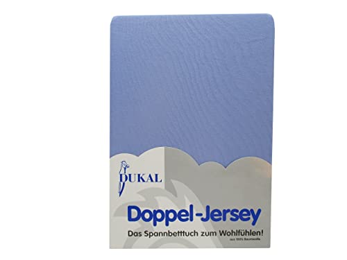 Dukal | Boxspring Spannbettlaken | max. Höhe 35 cm | 180x200-200x200 cm | aus hochwertigem DOPPEL-Jersey | 100% Baumwolle | Farbe: blau von Dukal