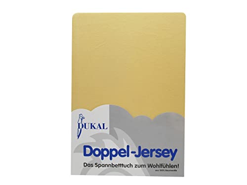 Dukal | Boxspring Spannbettlaken | max. Höhe 35 cm | 180x200-200x200 cm | aus hochwertigem DOPPEL-Jersey | 100% Baumwolle | Farbe: gelb von Dukal