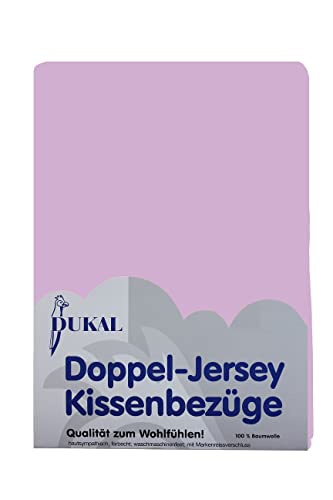 Dukal | Kissenbezug 40 x 80 cm | aus hochwertigem DOPPEL-Jersey | 100% Baumwolle | Farbe: Flieder von Dukal