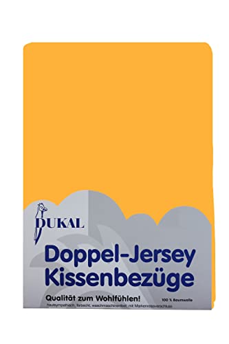 Dukal | Kissenbezug 40 x 80 cm | aus hochwertigem DOPPEL-Jersey | 100% Baumwolle | Farbe: Gold von Dukal