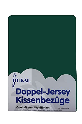 Dukal | Kissenbezug 50 x 50 cm | aus hochwertigem DOPPEL-Jersey | 100% Baumwolle | Farbe: Tanne von Dukal