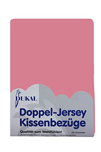 Dukal | Kissenbezug 50 x 70 cm | aus hochwertigem DOPPEL-Jersey | 100% Baumwolle | Farbe: Altrosa von Dukal