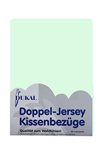 Dukal | Kissenbezug 50 x 70 cm | aus hochwertigem DOPPEL-Jersey | 100% Baumwolle | Farbe: Mint von Dukal