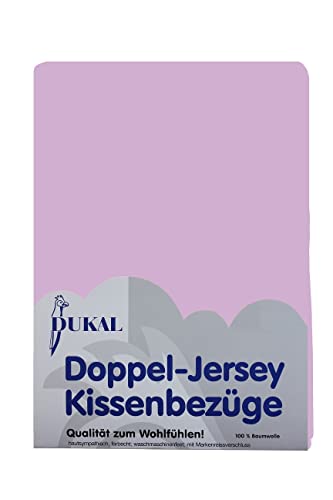 Dukal | Kissenbezug 60 x 80 cm | aus hochwertigem DOPPEL-Jersey | 100% Baumwolle | Farbe: Flieder von Dukal