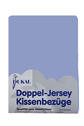 Dukal | Kissenbezug 60 x 80 cm | aus hochwertigem DOPPEL-Jersey | 100% Baumwolle | Farbe: blau von Dukal