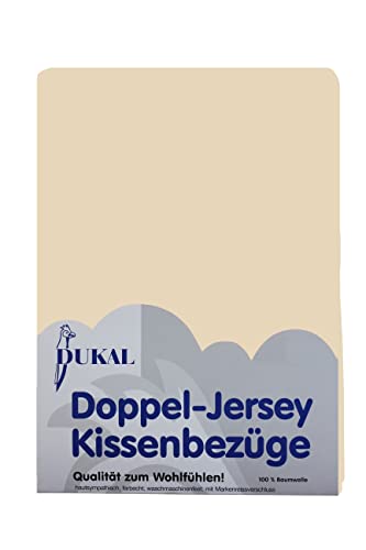 Dukal | Kissenbezug 65 x 65 cm | aus hochwertigem DOPPEL-Jersey | 100% Baumwolle | Farbe: Natur Dukal | Kissenbezug 65 x 65 cm | aus hochwertigem DOPPEL-Jersey | 100% Baumwolle | Farbe: Natur von Dukal