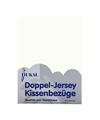 Dukal | Kissenbezug 70 x 90 cm | aus hochwertigem DOPPEL-Jersey | 100% Baumwolle | Farbe: perlweiss von Dukal