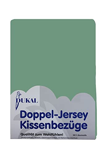 Dukal | Kissenbezug 80 x 80 cm | aus hochwertigem DOPPEL-Jersey | 100% Baumwolle | Farbe: Jade von Dukal