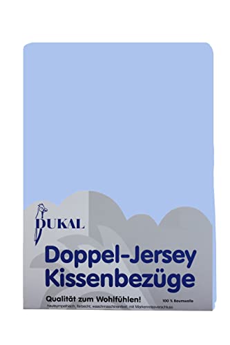 Dukal | Kissenbezug 80 x 80 cm | aus hochwertigem DOPPEL-Jersey | 100% Baumwolle | Farbe: ciel von Dukal
