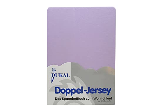 Dukal | Spannbettlaken | 120x200 – 130x200 cm | aus hochwertigem DOPPEL-Jersey | 100% Baumwolle | Farbe: Flieder von Dukal