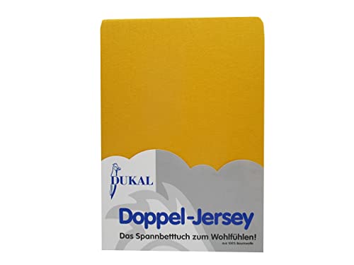 Dukal | Spannbettlaken | 120x200 – 130x200 cm | aus hochwertigem DOPPEL-Jersey | 100% Baumwolle | Farbe: Gold von Dukal