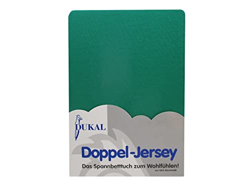 Dukal | Spannbettlaken | 120x200 – 130x200 cm | aus hochwertigem DOPPEL-Jersey | 100% Baumwolle | Farbe: smaragd von Dukal