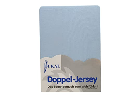 Dukal | Spannbettlaken | 140 x 200 cm | aus hochwertigem DOPPEL-Jersey | 100% Baumwolle | Farbe: ciel von Dukal