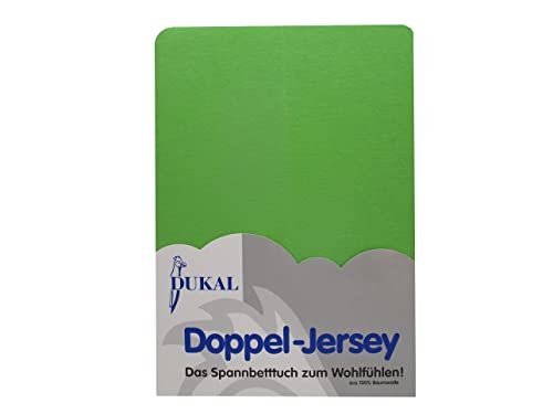 Dukal | Spannbettlaken | 160 x 200 cm | aus hochwertigem DOPPEL-Jersey | 100% Baumwolle | Farbe: apfelgrün von Dukal