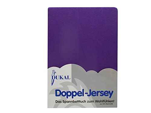 Dukal | Spannbettlaken | 160 x 200 cm | aus hochwertigem DOPPEL-Jersey | 100% Baumwolle | Farbe: lila von Dukal