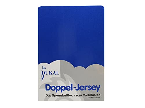 Dukal | Spannbettlaken | 160 x 220 cm | aus hochwertigem DOPPEL-Jersey | 100% Baumwolle | Farbe: royal von Dukal