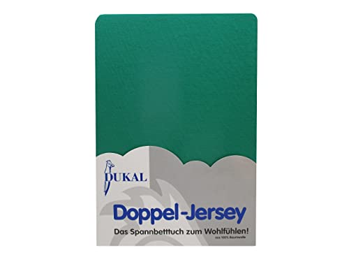 Dukal | Spannbettlaken | 180x200 – 200x200 cm | aus hochwertigem DOPPEL-Jersey | 100% Baumwolle | Farbe: smaragd von Dukal