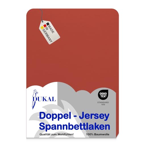 Dukal | Spannbettlaken | 80 x 200 cm | aus hochwertigem DOPPEL-Jersey | 100% Baumwolle | Farbe: Kupfer von Dukal