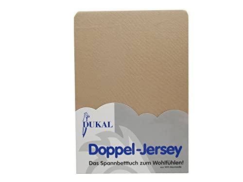 Dukal | Spannbettlaken | 90x200 – 100x200 cm | aus hochwertigem DOPPEL-Jersey | 100% Baumwolle | Farbe: Camel von Dukal