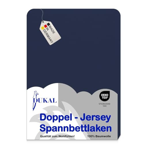 Dukal | Spannbettlaken für Kinderbetten | 50 x 100 cm | aus hochwertigem DOPPEL-Jersey | 100% Baumwolle | Farbe: Marine von Dukal