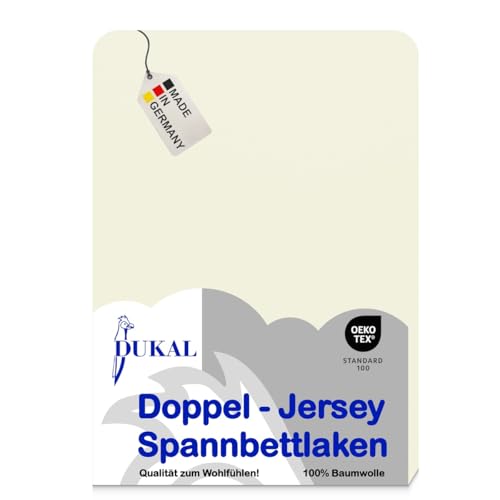Dukal | Spannbettlaken kochecht | waschbar bei 95°C | 140 x 200 cm | aus hochwertigem DOPPEL-Jersey | 100% Baumwolle | Farbe: creme Dukal | Spannbettlaken kochecht | waschbar bei 95°C | 140 x 200 cm | aus hochwertigem DOPPEL-Jersey | 100% Baumwolle | Farbe: creme von Dukal