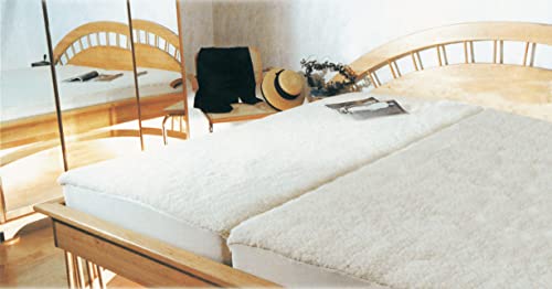 Dukal | hochwertiges Unterbett aus Schafschurwolle/Lammfell | aufzuziehen wie EIN Spannbettlaken (für den perfekten Halt) | Maße: 120 x 200 cm von Dukal