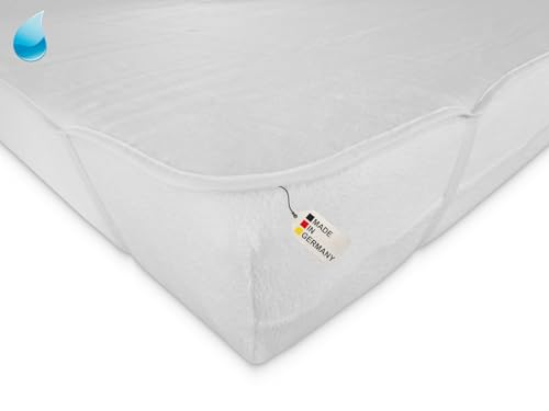Dukal | wasserdichte Molton-Auflage mit Eckgummi | 200 x 200 cm | Ober-/Unterseite aus hochwertigem Kalmuck-Molton (100% Baumwolle) | Innenschicht wasserundurchlässig (100% PP) | Made in Germany von Dukal