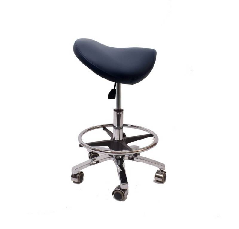 Duke-Handel Drehhocker Sattelhocker, Arbeitshocker, Bürohocker mit Metallfuß (1 St., Rollhocker mit oder ohne Fußring), stufenlosen Höhenverstellung von 50 bis 73cm, Belastbarkeit ca. 230 kg von Duke-Handel