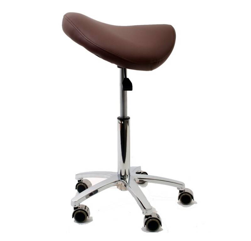Duke-Handel Drehhocker Sattelhocker, Arbeitshocker, Bürohocker mit Metallfuß (1 St., Rollhocker mit oder ohne Fußring), stufenlosen Höhenverstellung von 50 bis 73cm, Belastbarkeit ca. 230 kg von Duke-Handel