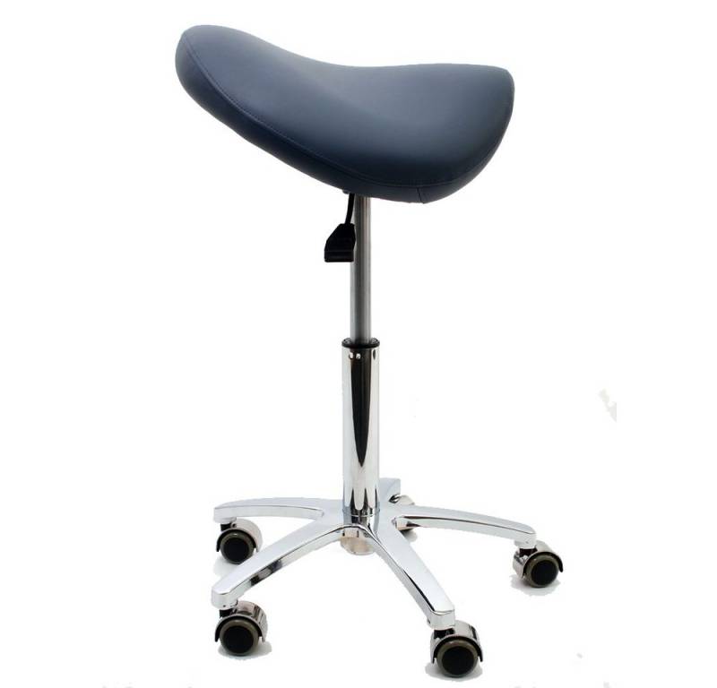 Duke-Handel Drehhocker Sattelhocker, Arbeitshocker, Bürohocker mit Metallfuß (1 St., Rollhocker mit oder ohne Fußring), stufenlosen Höhenverstellung von 50 bis 73cm, Belastbarkeit ca. 230 kg von Duke-Handel