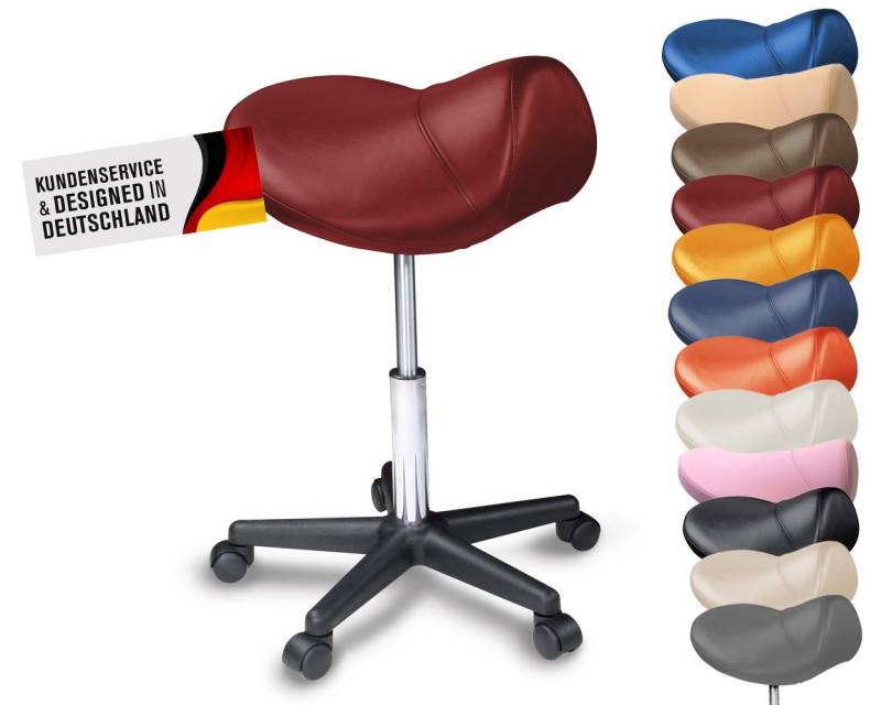 Duke-Handel Drehhocker Sattelhocker, Arbeitshocker, Rollhocker, Hocker, Sattelstuhl (1 St., in vielen Farben erhältlich), höhenverstellbar, ergonomisch, Rückenschonend von Duke-Handel