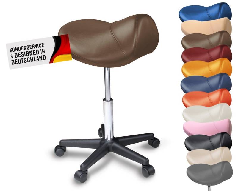 Duke-Handel Drehhocker Sattelhocker, Arbeitshocker, Rollhocker, Hocker, Sattelstuhl (1 St., in vielen Farben erhältlich), höhenverstellbar, ergonomisch, Rückenschonend von Duke-Handel