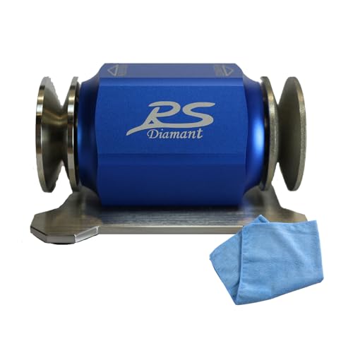 Duke-Handel Messerschärfer, Rollenschärfer, Rollenschleifer inkl. Mikrofasertuch, mit Ballig/Konvex X-Schliff trocken oder schnellem Wasserschliff in verschiedenen Ausführungen (Blau) von Duke-Handel