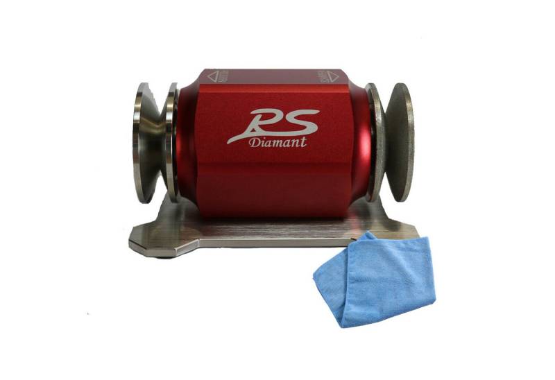 Duke-Handel Messerschärfer Rollenschärfer, Rollenschleifer inkl. Mikrofasertuch, mit Ballig/Konvex X-Schliff trocken oder schnellem Wasserschliff von Duke-Handel