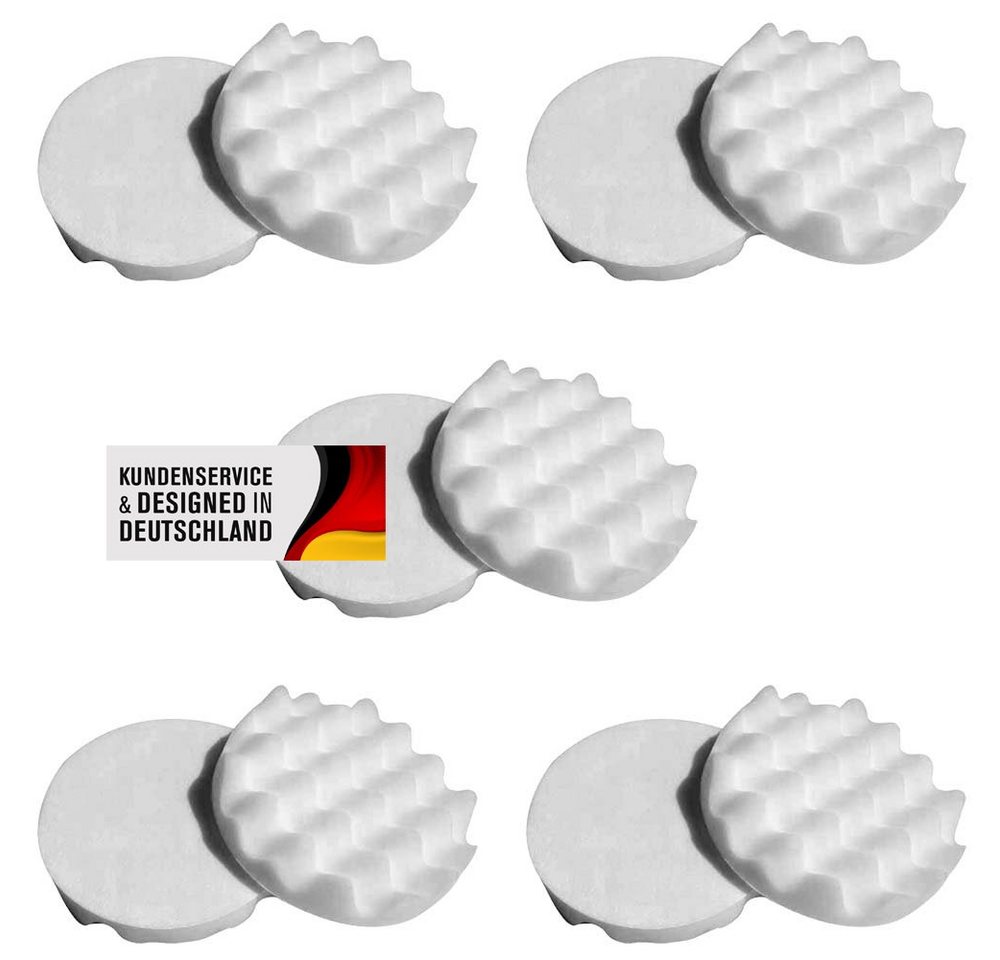 Duke-Handel Polierschwamm Polier-Zubehör Polierpads gewaffelt, beige, 180mm, SOFT, (Set, 10 St., Polierpad ⌀ 18cm für Autopolitur), Klett-Aufnahme, Auswaschbar, Reißfest, Microporen von Duke-Handel