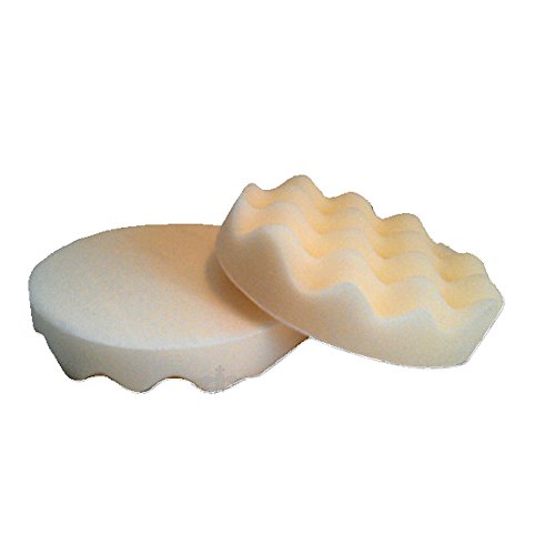 Polierschwämme Polierpads Polierzubehör 180 mm oder 150 mm Gewaffelt oder Glatt - Kletthaftend & In Verschiedenen Härtegraden Für Die Poliermaschine 2er-Set Weiß (Soft, 150 mm gewaffelt) von Duke-Handel