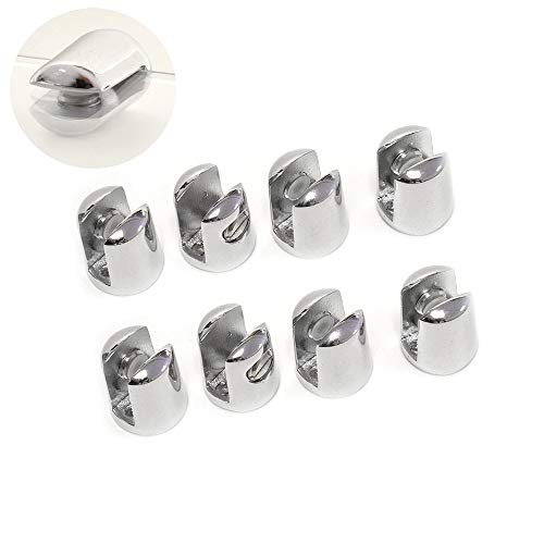 8 Stück Glasklemme, Unterstützung Halterung, Verstellbare Glashalter Solide Zinklegierung Glashalterung Klemmbefestigung für 10-12 MM dickes Glas und Acrylglas von Lulullaby